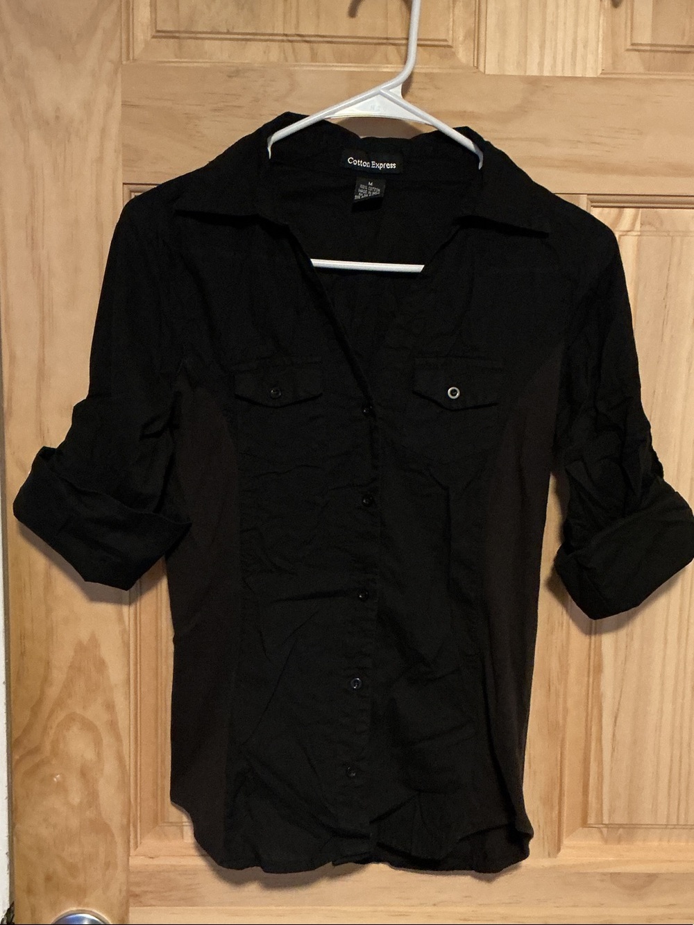 Cotton Express Black Button Down Shirt